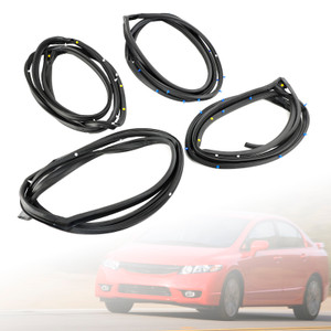 4PCS Door Weatherstrip Silence Opening Gasket For Honda Civic 2006-2011