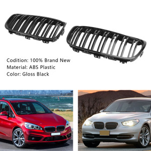 Gloss Black Front Grill Grille Fit BMW 2 Series Gran Tourer F45 F46 2015-2018