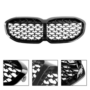 Gloss Black Diamond Front Kidney Grill Grille Fit BMW 1 Series F40 2019-2024
