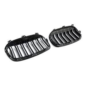 2PCS Gloss Black Front Kidney Grill Grille Fit BMW 2 Series F45 F46 2018-2021