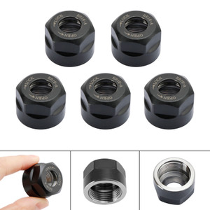 5Pcs ER16-A Type Collet Clamping Nut For ER CNC Milling Chuck Holder Lathe Black