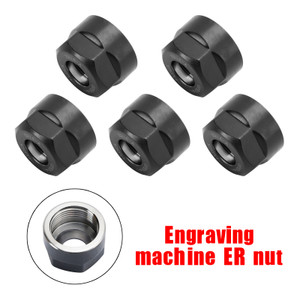 5Pcs ER16-A Type Collet Clamping Nut For ER CNC Milling Chuck Holder Lathe Black
