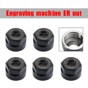 5Pcs ER16-A Type Collet Clamping Nut For ER CNC Milling Chuck Holder Lathe Black