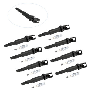2012-2016 BMW M5 4.4L 8X Ignition Coil +Spark Plugs UF592, UF-592 Generic