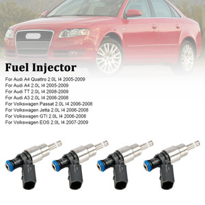 2005-2009 Audi A4 Quattro 2.0L I4 4*Fuel Injector 06F906036A, 0261500020, 0261500020, 061500021, 06D998907, 06D998907, 0261500021 Generic