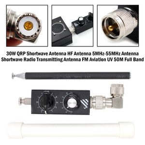 30W QRP Shortwave HF Antenna 5MHz-55MHz FM Aviation 50M Full Band Tuned Antenna