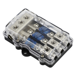3 Way Mini ANL Blade Fuse Block Holder,Copper 2/4 Gauge to 4/6/8 Gauge 60 Amp