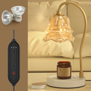 2 Bulbs Candle Warmer Lamp with Timer Compatible with Large & Small Candle Jars