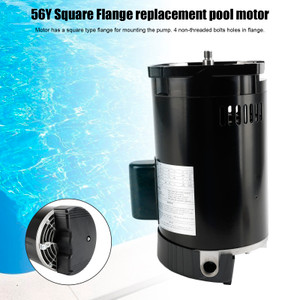 115/230V Square Flange Pool Motor Replacement Pump Motor 1.5HP B2854 B2854V1