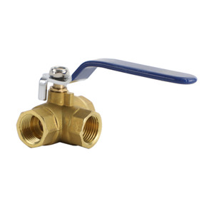 1/2" 3 Way Ball Valve Three T Port NPT Brass Female Type For Water Oil And Gas