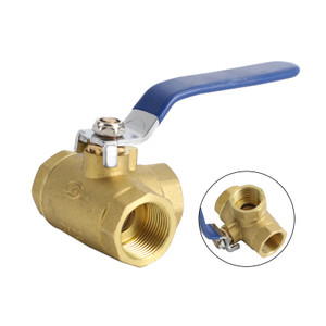 3/4" 3 Way Ball Valve Three T Port NPT Brass Female Type For Water Oil And Gas