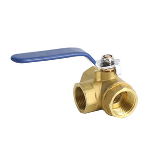 3/4" 3 Way Ball Valve Three T Port NPT Brass Female Type For Water Oil And Gas