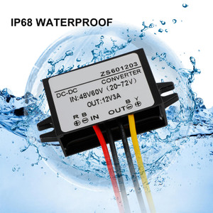 Waterproof DC-DC Converter 60V Step Down to 12V Car Power Supply Module 3A
