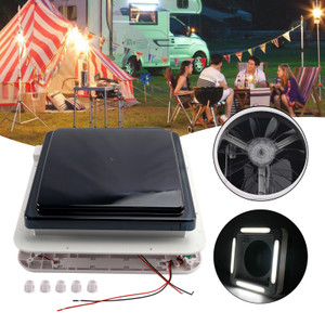 11" RV Caravan Roof Vent Forward and reverse motor RV Fan 12V Skylight W/ Light