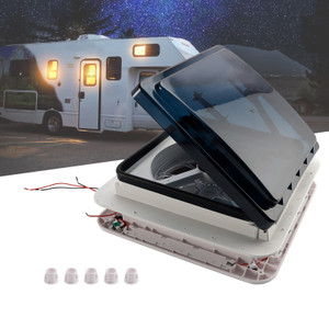11" RV Caravan Roof Vent Forward and reverse motor RV Fan 12V Skylight W/ Light