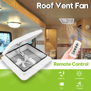 14" Caravan Skylight Roof Vent Remote Control Camper Motorhome RV Exhaust Fan