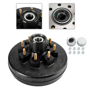 Grease Trailer Hub and Drum Assembly for 5.2K-7K Axles-12"-8 on 6.5-Pre-Greased