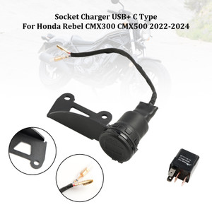 2022-2024 Honda Rebel CMX300 CMX500 Socket Charger USB+ C Type Generic