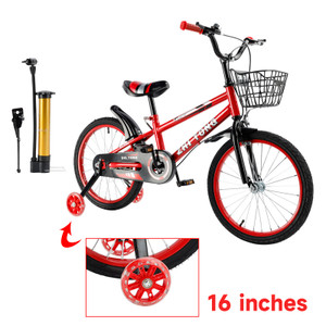 16 inch Kids' Bike Child Mini Bicycle For 5-8 Years Old Boys and Girls bike Kiddies bicycle with basket pedal RED