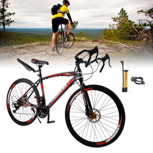 27 speed Road Bike Racing Bicycle 700C 26" Wheels Adult Black+Red
