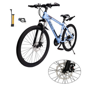 26 inch 27 speed double disc brake mountain bike MTB For adults With Cup holder Fender Blue