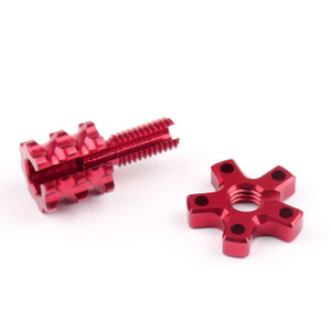 Universal 8mm Anodized Billet Aluminum Clutch Cable Adjuster Set, Red