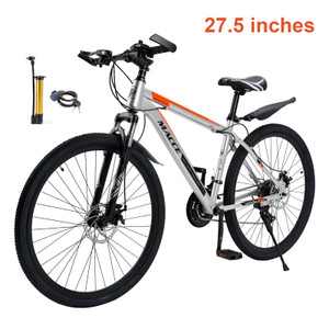 27.5 inch 27 speed double disc brake mountain bike MTB bicycle For adults With Cup holder Fender Silver