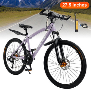 27.5 inch 27 speed double disc brake Suspension Fork mountain bike MTB Powder coated bicycle For adult With Cup holder Fender Purple