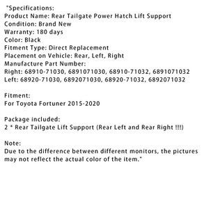 2015-2020 Toyota Fortuner 2*Rear Tailgate Lift Support 6892071030 6891071032 Generic