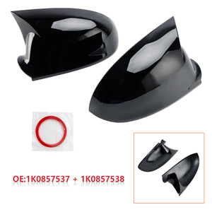 2005-2011 VW Jetta Gloss Black Wing Door Mirror Cover Caps Left + Right Generic