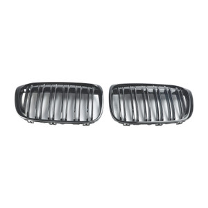 2016-2019 BMW X1 F48 F49 2PCS Front Kidney Grille Gloss Black Generic