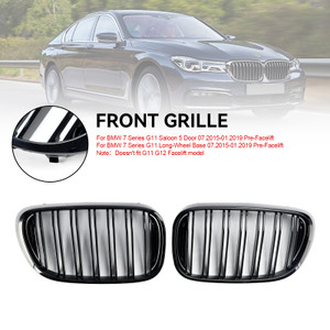 2016-2018 BMW 7 Series G11 G12 Front Kidney Grille Black 2 Slat Generic