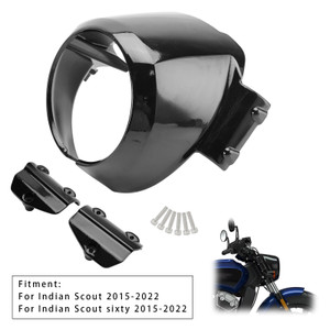 2015-2022 Indian Scout Windshield Headlight Bezel Upper Fairing Gloss Black Generic