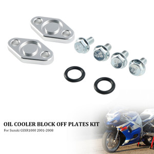 2001-2008 Suzuki GSXR1000 Oil Cooler Block Off Plates KIT Generic