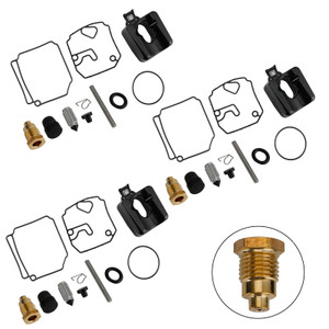 3X Carburetor Carb Rebuild Kit fit for Yamaha 3 Cyl 2.834 Bore 60HP 70HP 1992-06