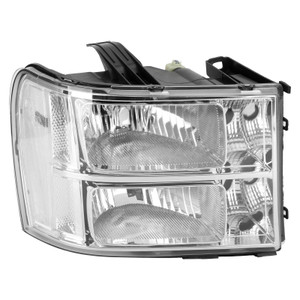 Chrome Clear Headlights Assembly For GMC Sierra 1500 2500HD 3500HD 2007-2014 B
