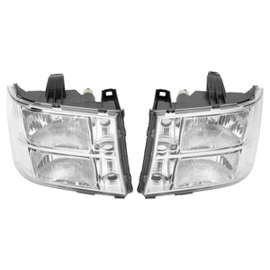 Chrome Clear Headlights Assembly For GMC Sierra 1500 2500HD 3500HD 2007-2014 B