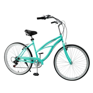 Urban Lady Girl's Bicycle Women's Beach Cruiser Bike 26 Inches 7 Speed Green