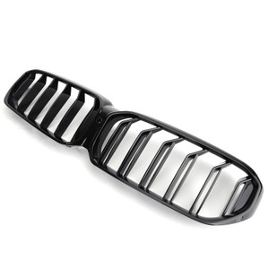2021-2022 BMW 5-Series G30 G31 Double Gloss Black Front Grill Grille with Camera