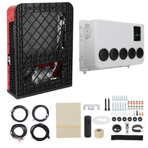 12000 BTU 12V Truck Cab RV Air Conditioner Split AC Fits Semi Trucks Bus Caravan Red