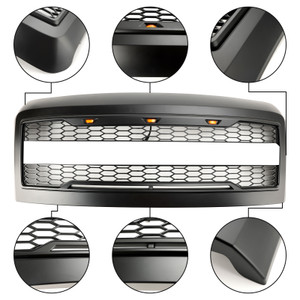 2008-2010 Ford F250 F350 Front Bumper Grille Grill w/Lights Super Duty