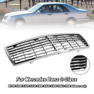 1992-1998 Mercedes Benz S-Class W140 Chrome Front Bumper Grill Grille
