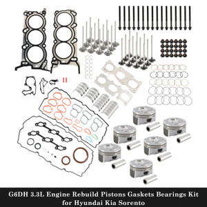 G6DH 3.3L Engine Rebuild Pistons Gaskets Bearings Kit for Hyundai Kia Sorento