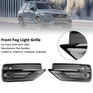 2021-2024 Volvo XC90 2 * Front Fog Light Grille Left & Right Black 31663539 31663540 Generic