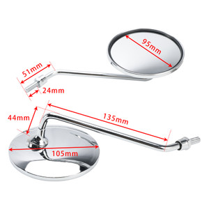 1974-1990 Honda CB125S Rearview Mirrors Left and Right M8x1.25 88120-028-600 88110-028-600 Chrome Generic