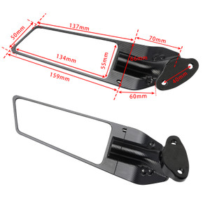 2011-2018 Honda CBR125R CNC Aluminum Adjustable Swivel Winglet Mirror White Generic