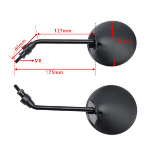 Pair Black Rearview Mirror M8x1.25 For Simson S50 S51 S53 SR50 Schwalbe KR51