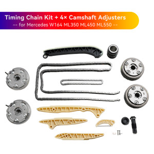 Timing Chain Kit + 4× Camshaft Adjusters for Mercedes W164 ML350 ML450 ML550