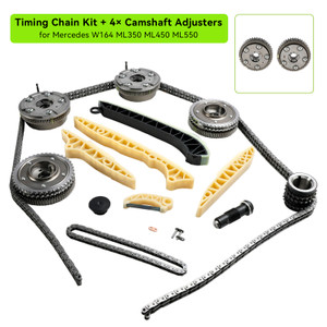 Mercedes W164 ML350 ML450 ML550 Timing Chain Kit + 4PCS Camshaft Adjusters 2720505247 2720501547 Generic