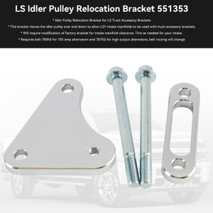 551353 Billet Idler Pulley Relocation Bracket For Chevy Truck LS LQ4 LQ9 LSX